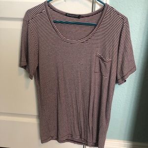 Brandy Melville Crimson Stripe Tee
